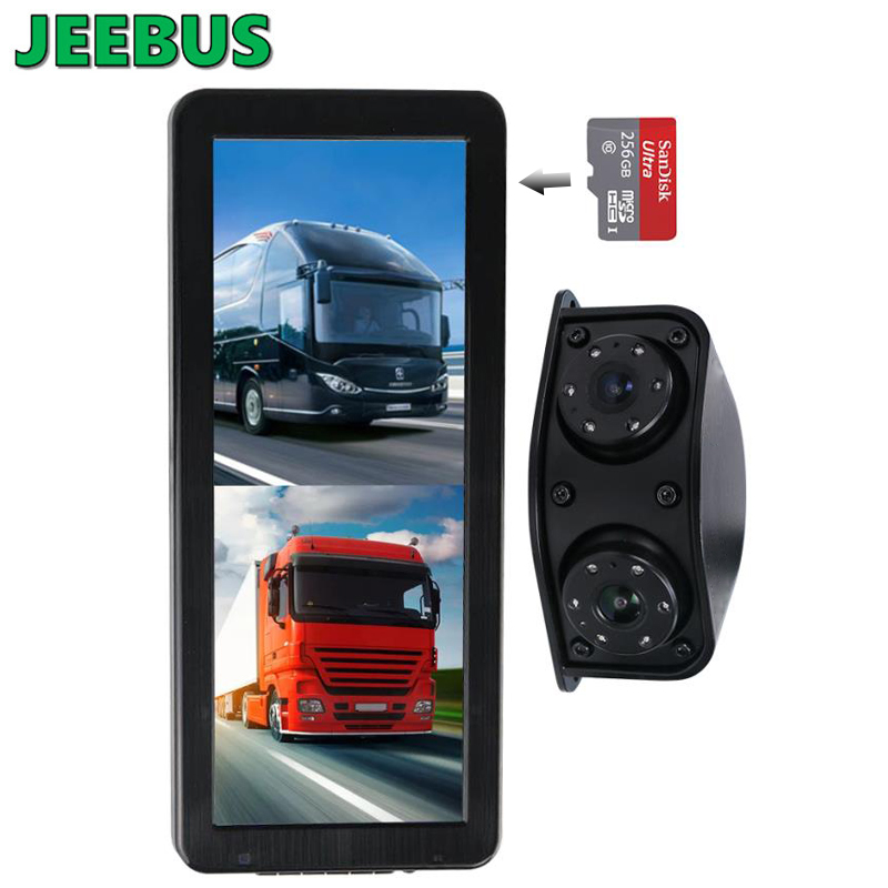 HD vedenpitävä yönäköinen etukamera AHD Dual Video Dash Cam Mirror DVR -monitorijärjestelmä bussille